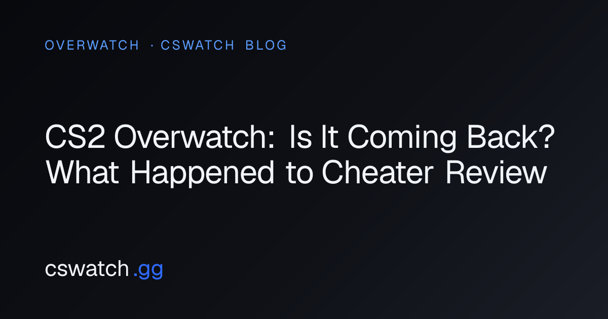 CS2 Overwatch: Is It Coming Back? What Happened to Cheater Review | CSWatch