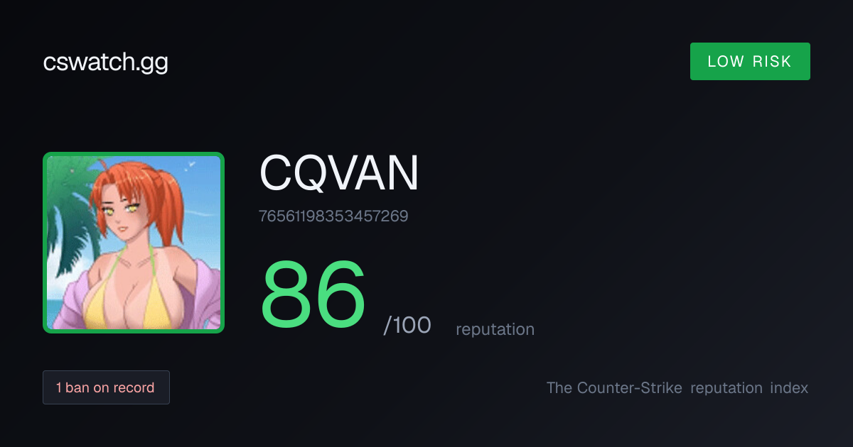 CQVAN · CS2 Profile & Ban Check | CSWatch